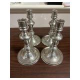 Four Vintage Silver Plated Candlesticks