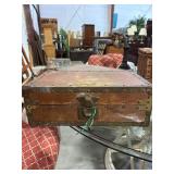 Antique Small Metal Bound Trunk