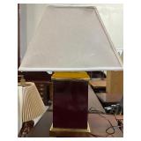 Pair of Large Red Lacquer Table Lamps