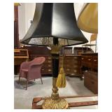 Empire Style Lamp with Black Bell Shaped Fabric Sh