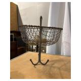 Antique Rustic Hanging Metal Miners Basket