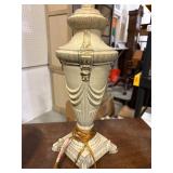 Vintage Cast Metal Weathered White Finish Urn Shap