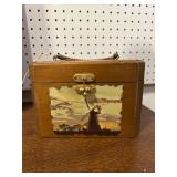 Vintage Anton Pieck Decoupage Wooden Box Purse wit