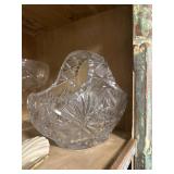 Vintage Cut Lead Crystal Basket