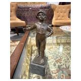 Collectible Bronze Whistling Boy Figure
