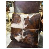Tricolor Cow Hide Patchwork Pillow