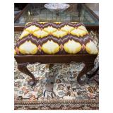 Regency Mahogany Serpentine Footstool with Chevron