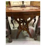 Antique Parlor Table with Rose Marble Top
