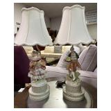 Vintage Porcelain Figurine Table Lamps