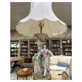 Large Vintage Porcelain Figurine Table Lamp