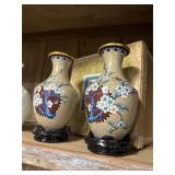 Pair of Chinese Vintage Cloisonne Vases