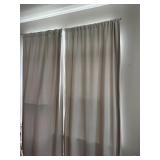 Pair of Tall Beige Curtains