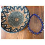 Woven African Basket and Necklace