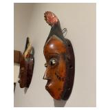 West African Hand-carved Wooden Tribal Masks