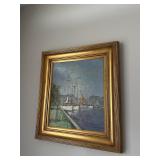 Harbor Painting Signed