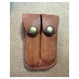 Vintage Tex Shoemaker Black Brown Leather Double M
