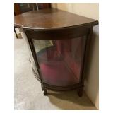 Mahogany Curio Cabinet with Interior Light and Mar