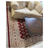Deep Red and Ivory Toned Large Area Rug