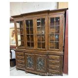 Vintage Mediterranean Style China Cabinet with Orn