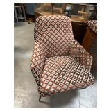 Accent Arm Chair with Unique Brown and Silver Desi