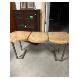 Live Edge Solid Wood Console Table with Metal Legs