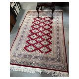 Red Abstract Area Rug