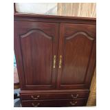 Cherry Wood Finish Solid Wood Armoire / TV Console