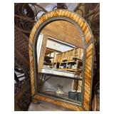 Vintage Moroccan Camel Bone and Brass Arched Mirro