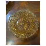Vintage Amber Pressed Glass Dish