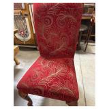 Pair of Drexxel Side Chairs with Burgandy and Gold