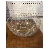 Vintage Hazel Atlas Gold and White Speckled Glass