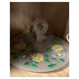 Handpainted Frosted Glass Serving Tray