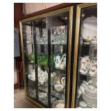 1980s Henredon Black Lacquered and Brass Display C