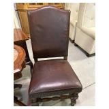 Leather Side Chair with Nail Head Trim