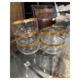 Vintage Gold-rimmed Glass Bowl Set