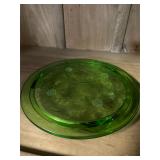 Green Glass Serving Plate