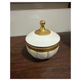 Vintage White Porcelin Lidded Dish made in Portuga