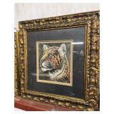 Tiger Animal print in heavy ornate frame with prin