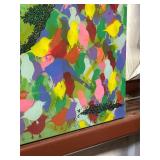 Large Green Colorful Bird Painting