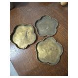Set of 3 Vintage Brass Nesting Coasters