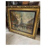 Oil on Canvas Street in Paris Signed by Antoine Bl