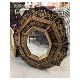Black and Gold Floral Mirror