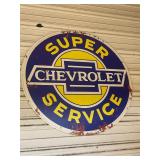 Super Service Chevy Sign