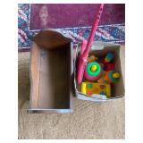 Babydoll Cradle and Box of Toys