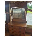 Antique Oak Dresser with Mirror