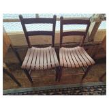 Two Wooden Flat Bottom Chairs