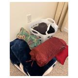 Assortment of Hats, Blankets, and Pillows