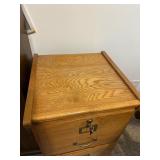 Vintage Industrial Mission Style Oak Wood 2-Drawer