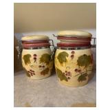 Pair of Vintage Ceramic Canister Jars