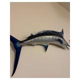 Large Blue Marlin Half Mount Decor